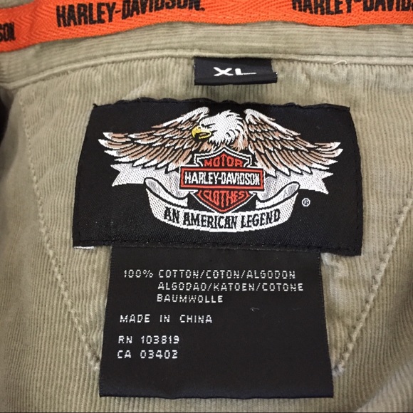 Harley Davidson Motorcycle Corduroy Mens Shirt XL - Picture 2 of 10